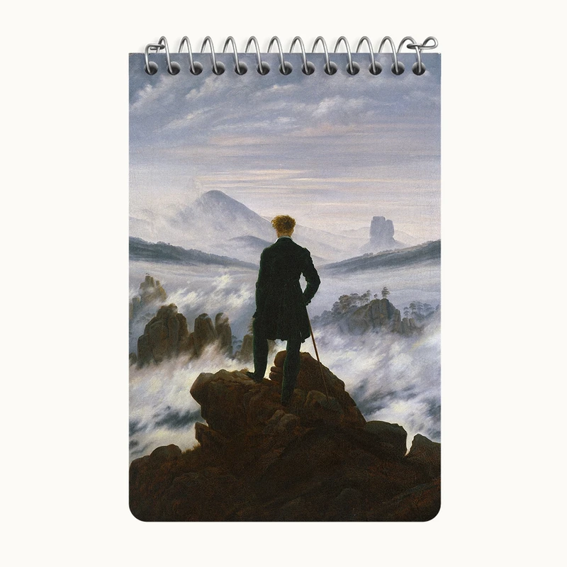 دفتر یادداشت 50 برگ خندالو طرح نقاشی سرگردان بر فراز دریای مه اثر کاسپار دیوید فردریش کد F12494