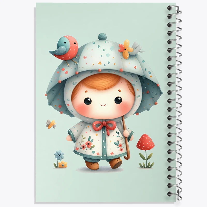 دفتر مشق 50 برگ خندالو طرح دخترانه کیوت کد F4923