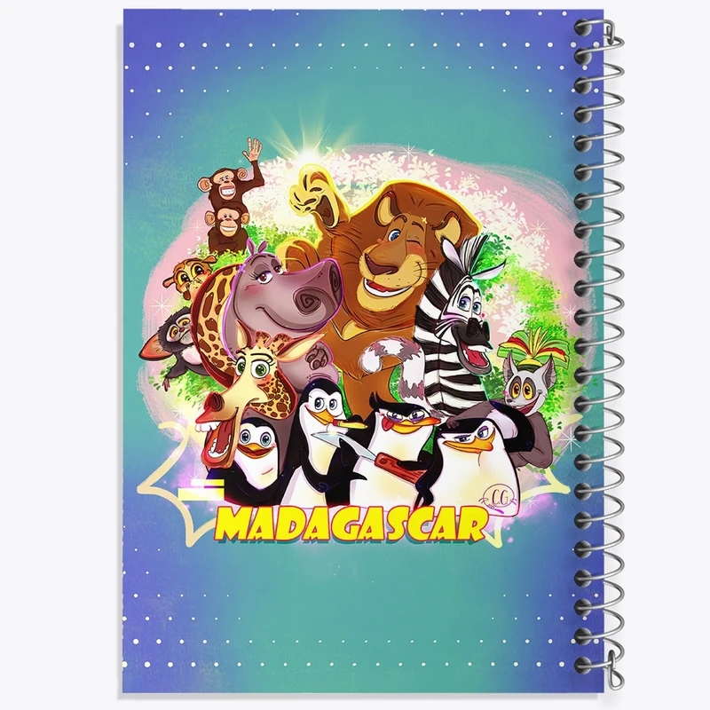 دفتر طراحی 50 برگ خندالو طرح ماداگاسکار کد F2111