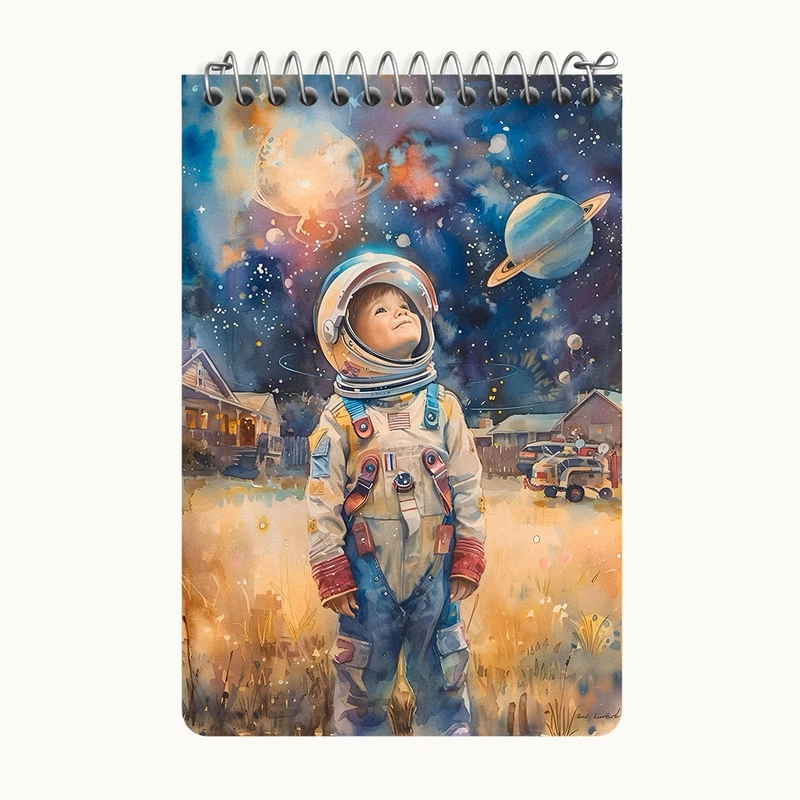 دفتر یادداشت 50 برگ خندالو طرح پسر فضانورد کد F10936