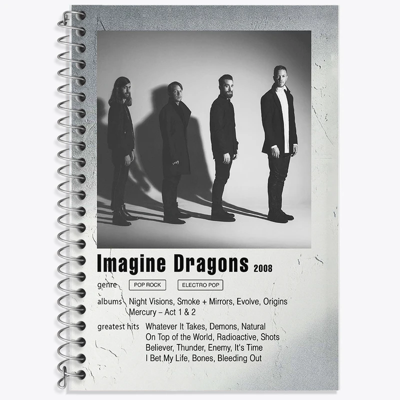 دفتر نت موسیقی 50 برگ خندالو طرح ایمجین درگنز (Imagine Dragons)   کد F11237