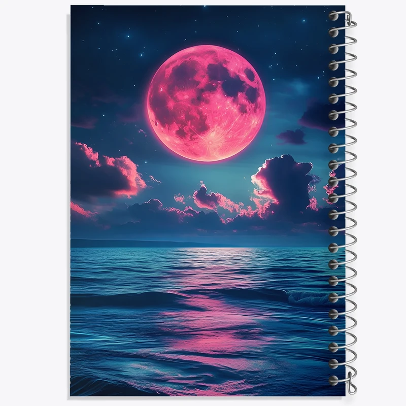دفتر طراحی 50 برگ خندالو طرح ماه و دریا کد F11800