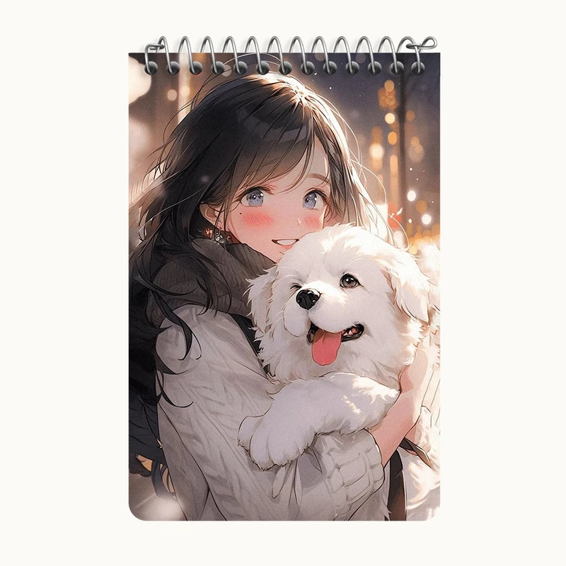 دفتر یادداشت 50 برگ خندالو طرح دختر و سگ کد F2971