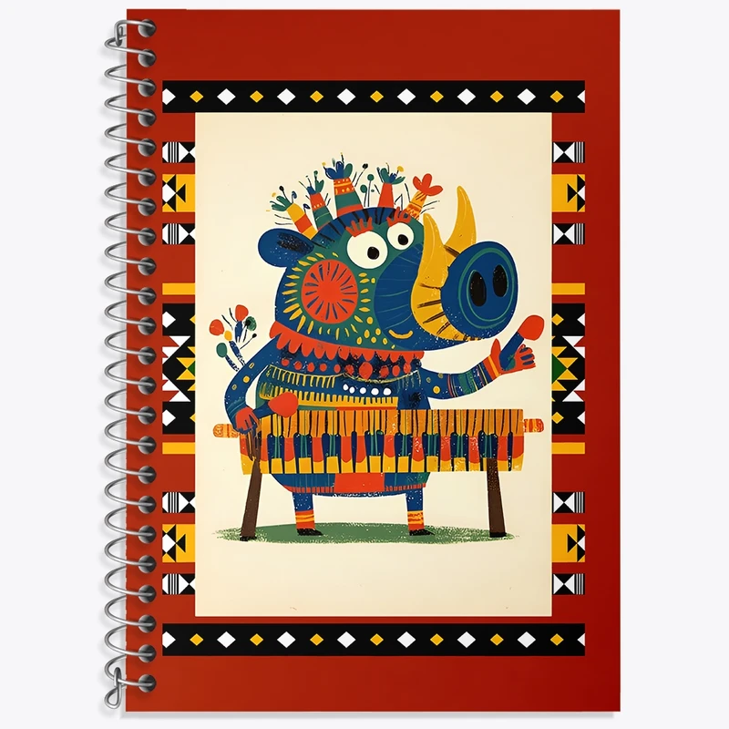 دفتر زبان 50 برگ خندالو مدل سه خط طرح گراز آفریقایی کد N7189