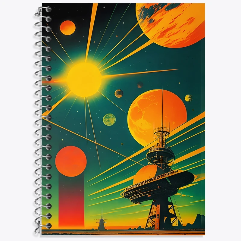 دفتر زبان 50 برگ خندالو مدل سه خط طرح مرکز فضایی کد F4582