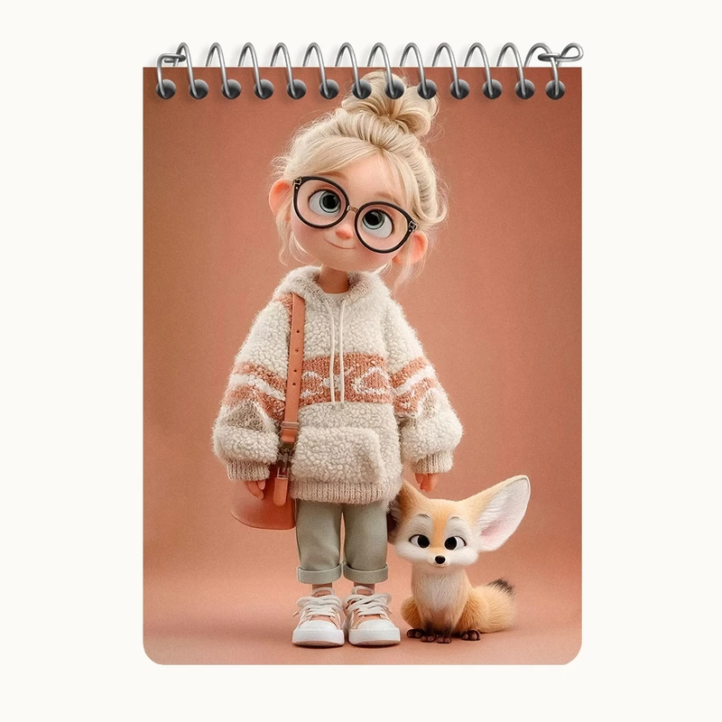 دفتر یادداشت 50 برگ خندالو طرح دخترانه بامزه کد N8378