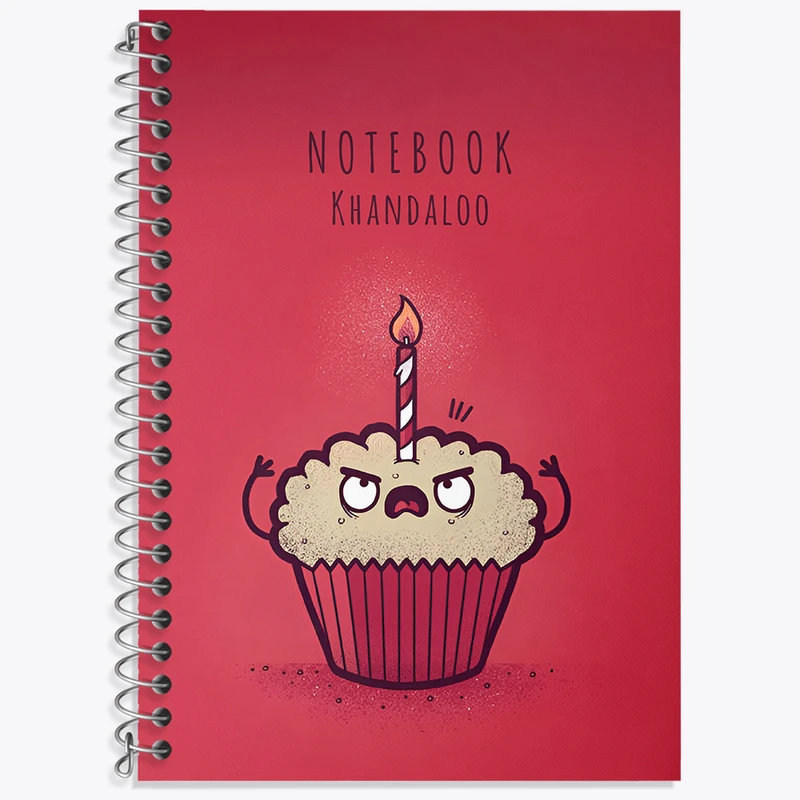 دفتر زبان 50 برگ خندالو مدل دو خط طرح کاپ کیک عصبانی کد N6637