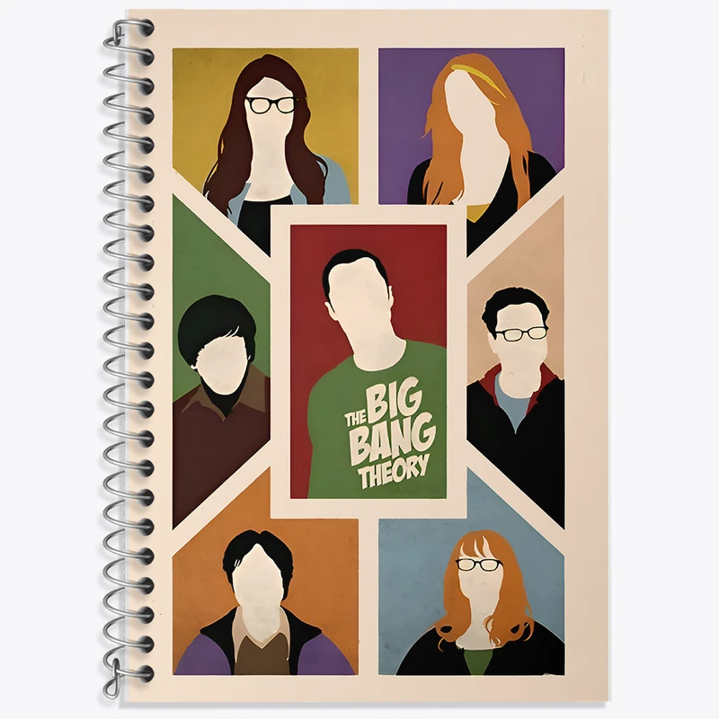 دفتر زبان 50 برگ خندالو مدل دو خط طرح تئوری بیگ بنگ (The Big Bang Theory) کد F10540