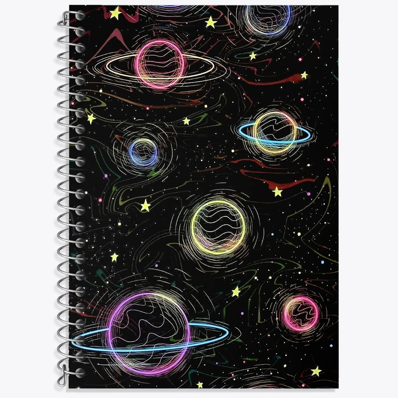 دفتر لغت 50 برگ خندالو طرح پترن فضایی کد N8549