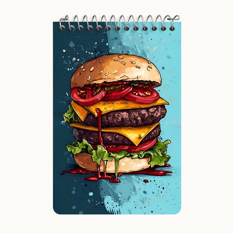 دفتر یادداشت 50 برگ خندالو طرح همبرگر کد F10572