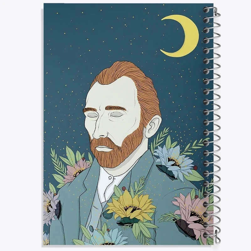 دفتر طراحی 50 برگ خندالو طرح سلف پرتره ونگوگ   کد 3734