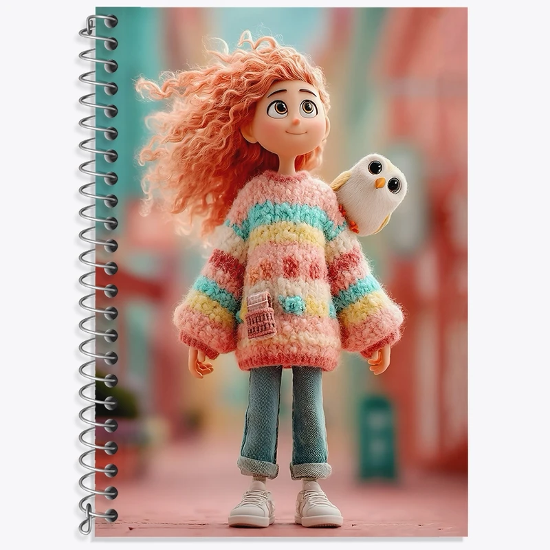 دفتر زبان 50 برگ خندالو مدل سه خط طرح دخترانه فانتزی کد N8373