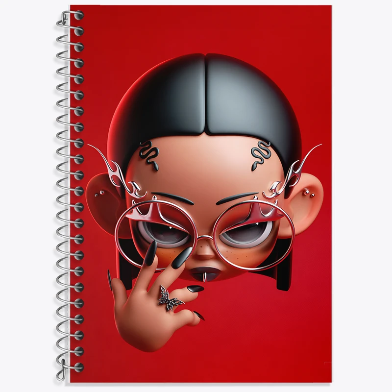 دفتر زبان 50 برگ خندالو مدل دو خط طرح ریحانا (Rihanna) کد F9662