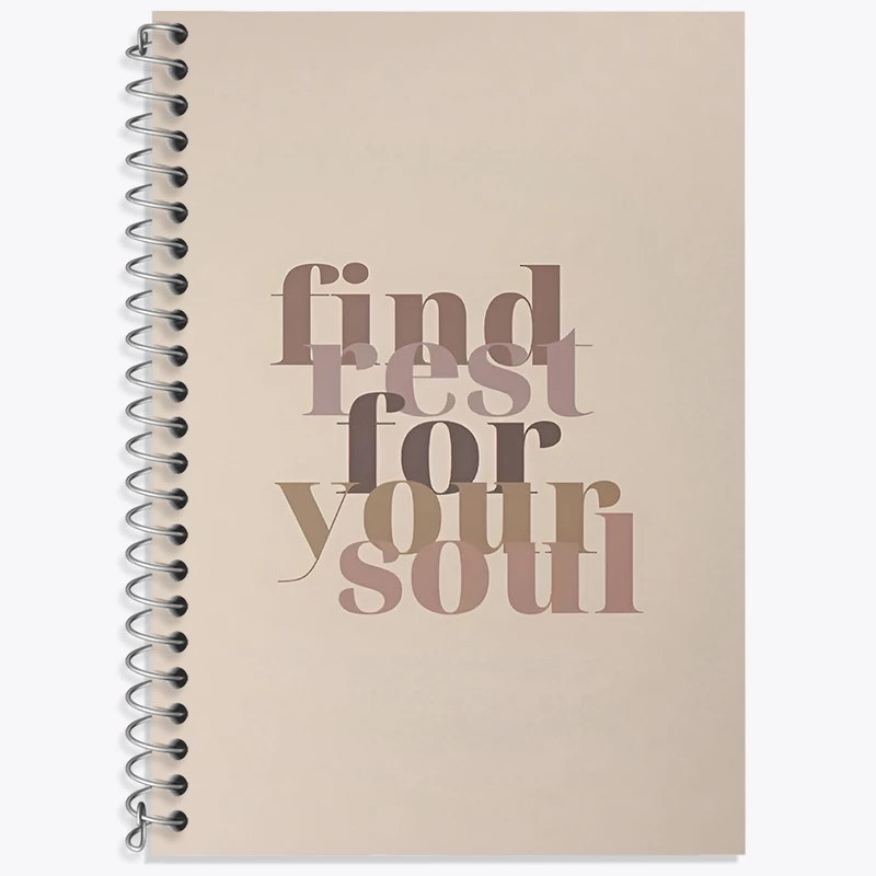 دفتر لغت 50 برگ خندالو طرح Find Rest For Your Soul کد F3918