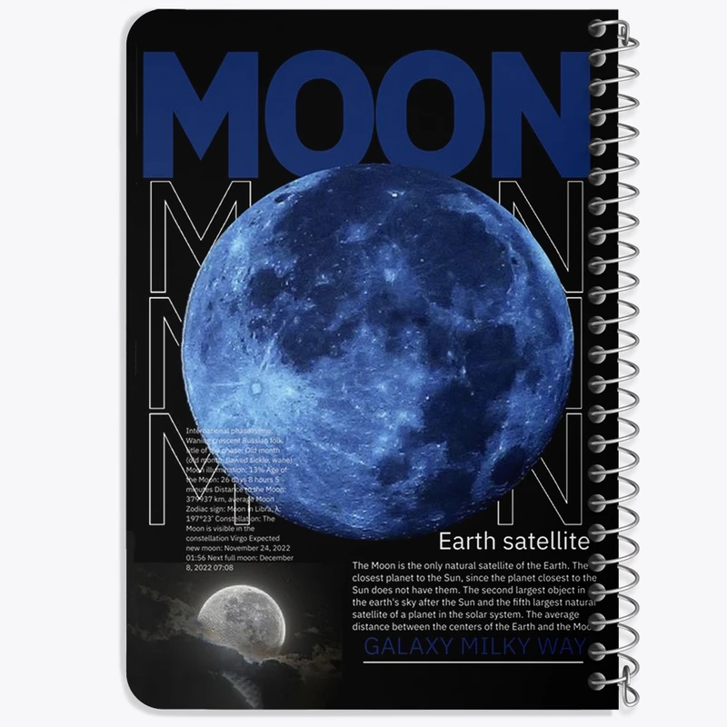 دفتر یادداشت 50 برگ خندالو طرح ماه (Moon) کد F1676
