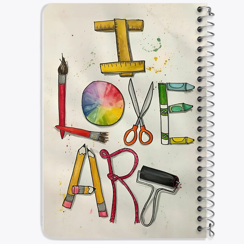 دفتر یادداشت 50 برگ خندالو طرح I Love Art کد N3833