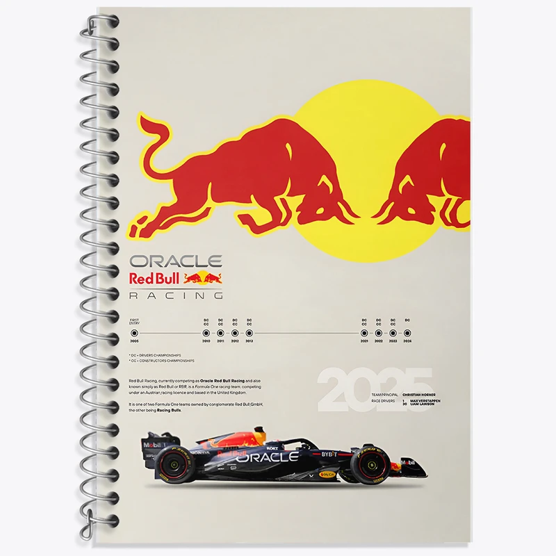 دفتر نت موسیقی 50 برگ خندالو طرح تیم مسابقه ردبول (Red Bull Racing) کد F13491