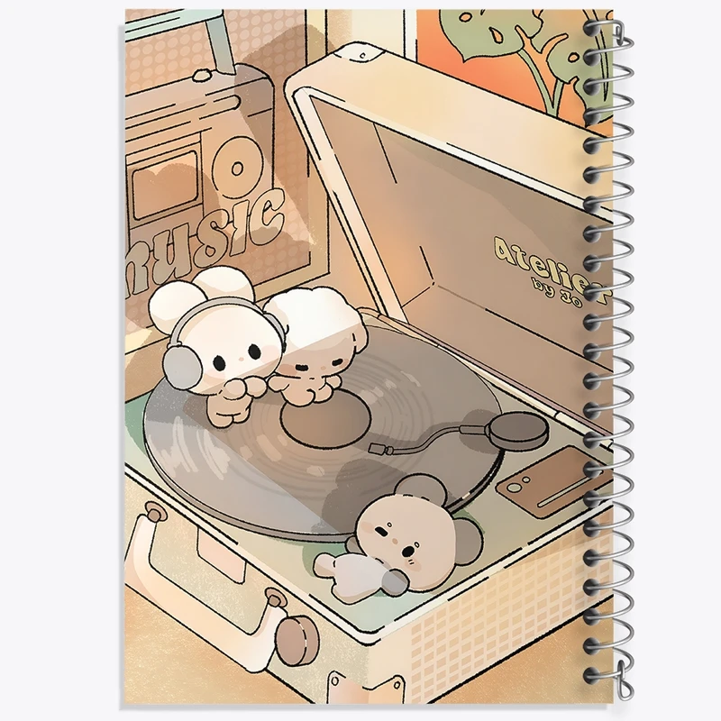 دفتر طراحی 50 برگ خندالو طرح حیوانات کیوت و بامزه کد N4047