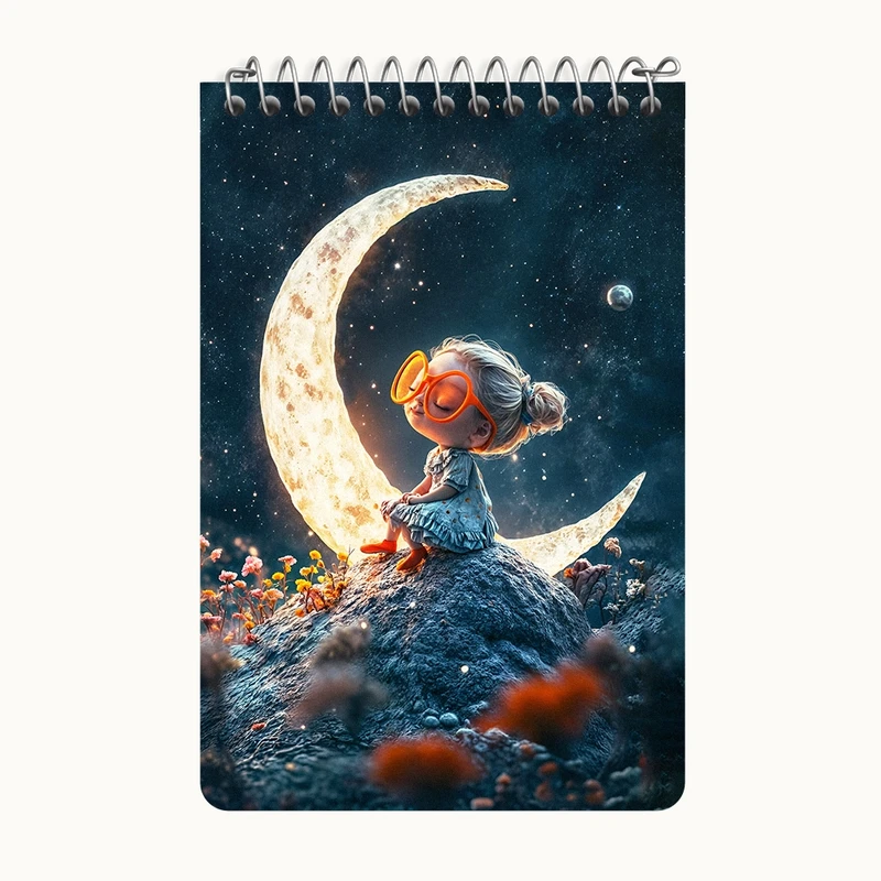 دفتر یادداشت 50 برگ خندالو طرح دخترانه کیوت کد F8228