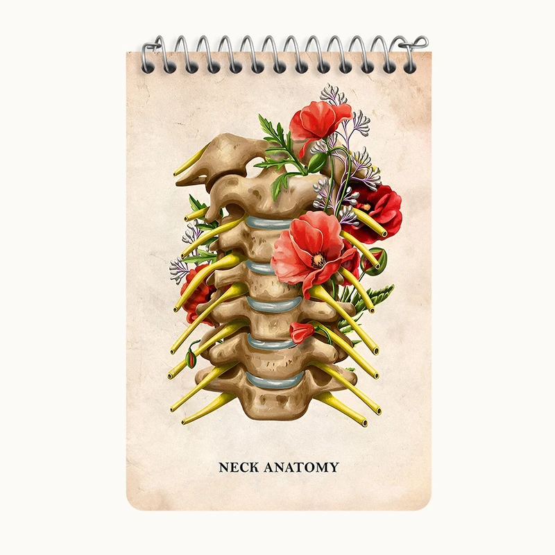 دفتر یادداشت 50 برگ خندالو طرح آناتومی گردن (Neck Anaotomy) کد F13989