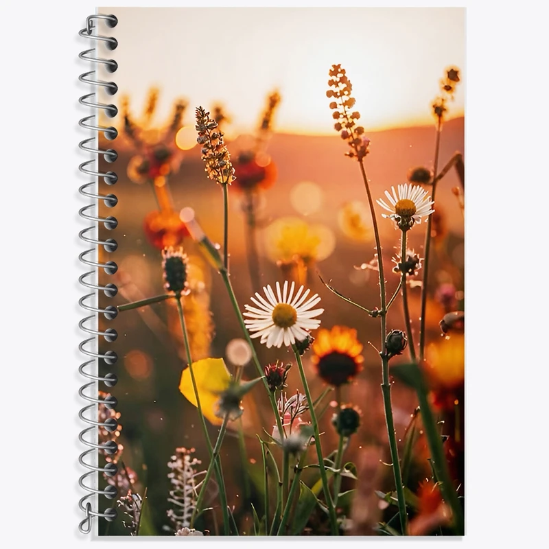 دفتر زبان 50 برگ خندالو مدل سه خط طرح گل کد F10923