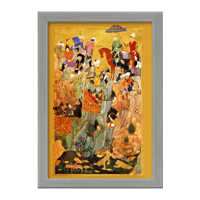 تابلو خندالو طرح نقاشی از میان برداشتن بازمانده ارتش قبچاق ها اثر کمال‌الدین بهزاد کد F12370