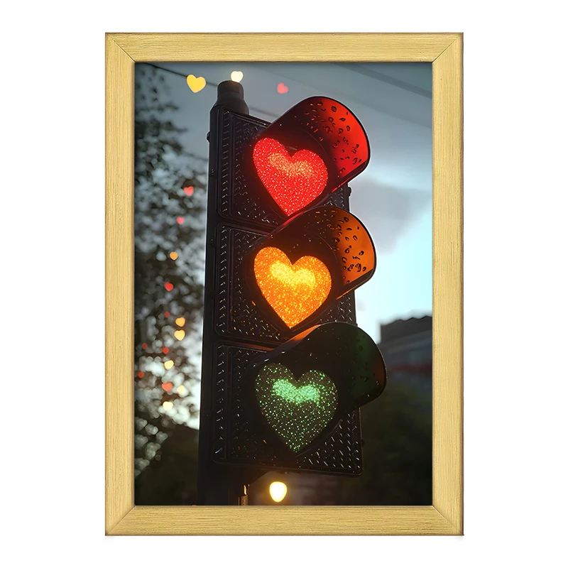 تابلو خندالو طرح چراغ راهنمایی و رانندگی قلبی کد F9936