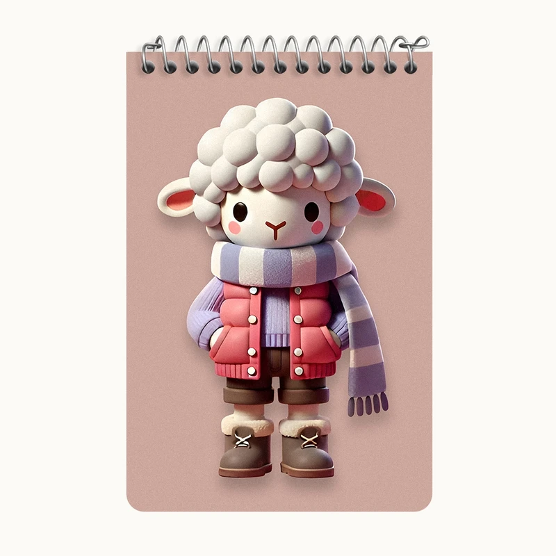 دفتر یادداشت 50 برگ خندالو طرح گوسفند بامزه کد F9306