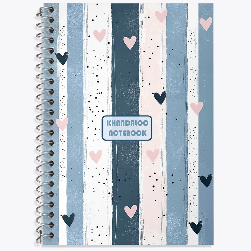 دفتر زبان 50 برگ خندالو مدل سه خط طرح پترن قلبی کد N7352