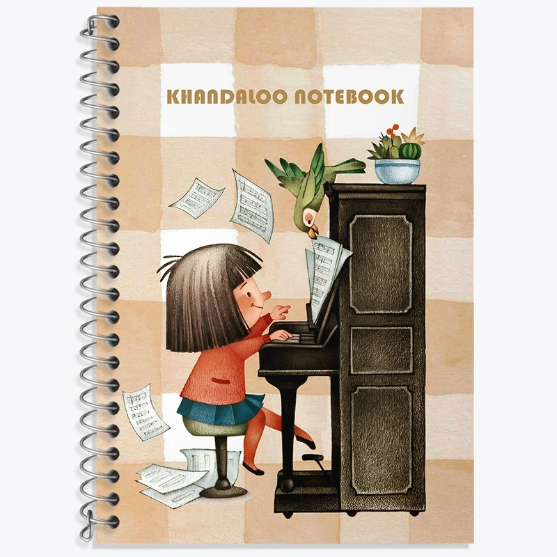 دفتر لغت 50 برگ خندالو طرح دختر نوازنده پیانو کد N6287