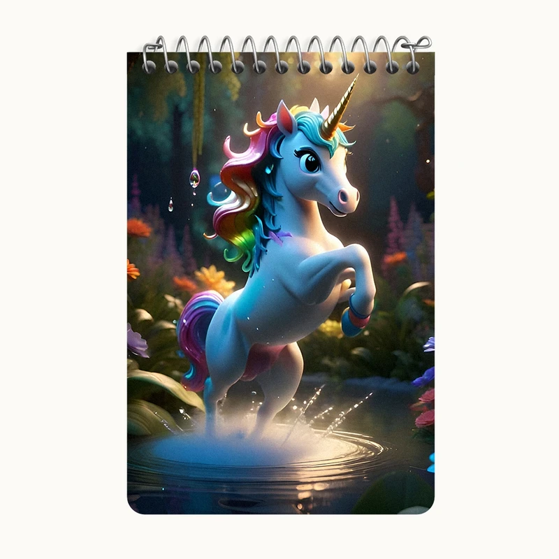 دفتر یادداشت 50 برگ خندالو طرح اسب تک شاخ کد F6957