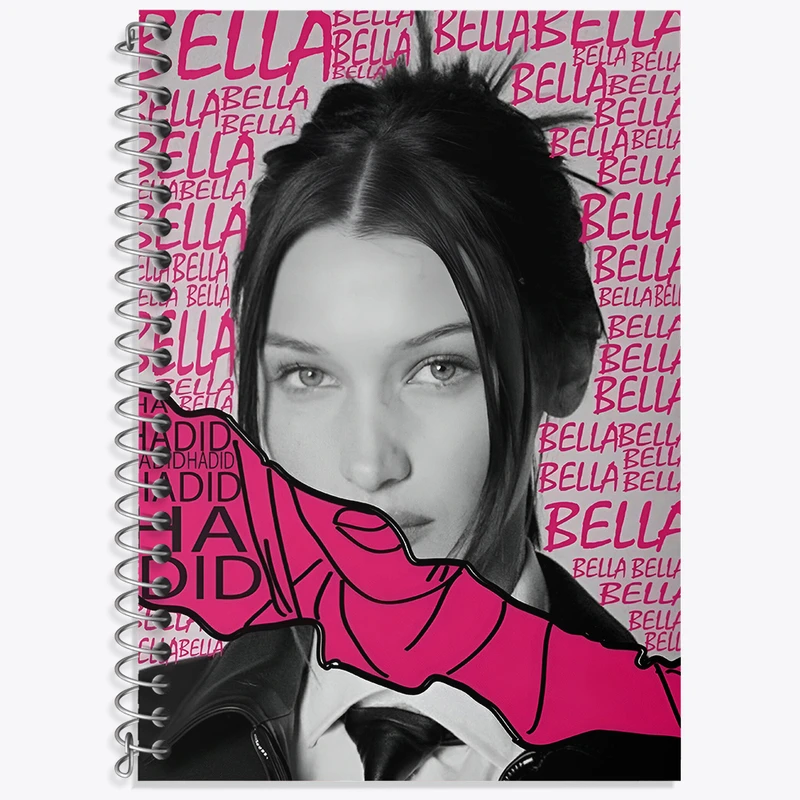 دفتر زبان 50 برگ خندالو طرح بلا حدید (Bella Hadid) کد F3860