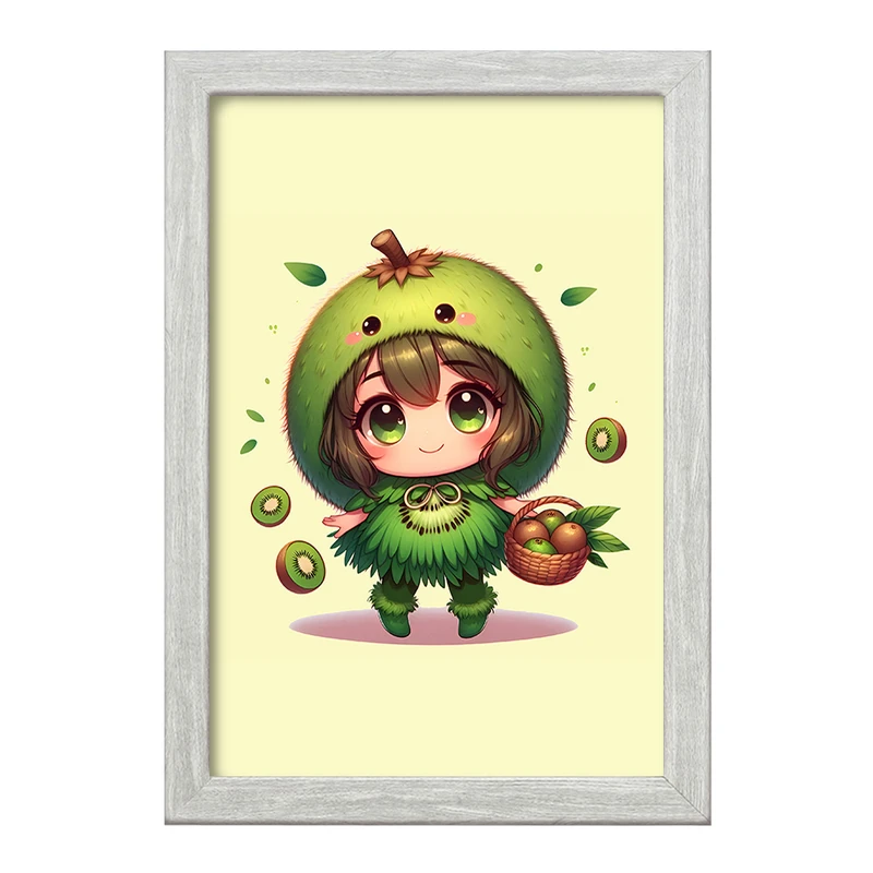 تابلو خندالو طرح دختر و کیوی کد F5421