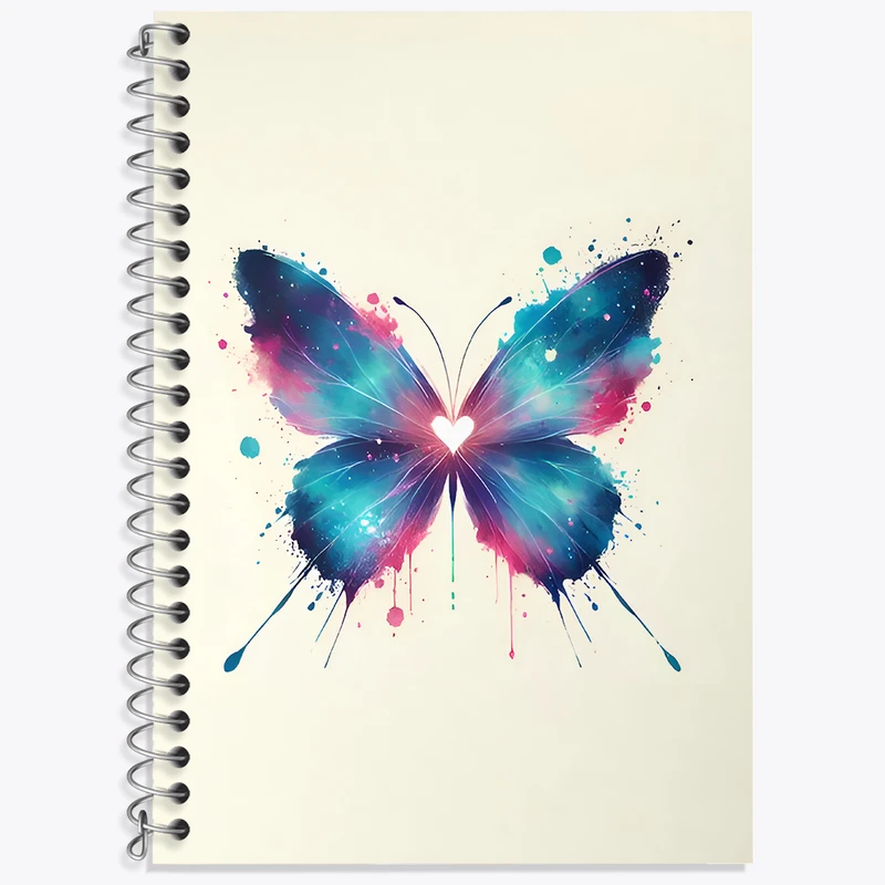 دفتر زبان 50 برگ خندالو مدل دو خط طرح پروانه کد N6750