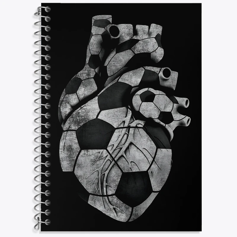 دفتر زبان دوخط 50 برگ خندالو طرح قلب فوتبالی کد F4816