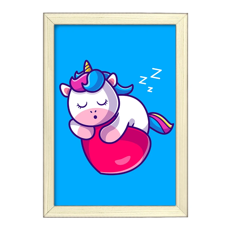 تابلو خندالو طرح اسب تک شاخ یونیکورن  کد 3825