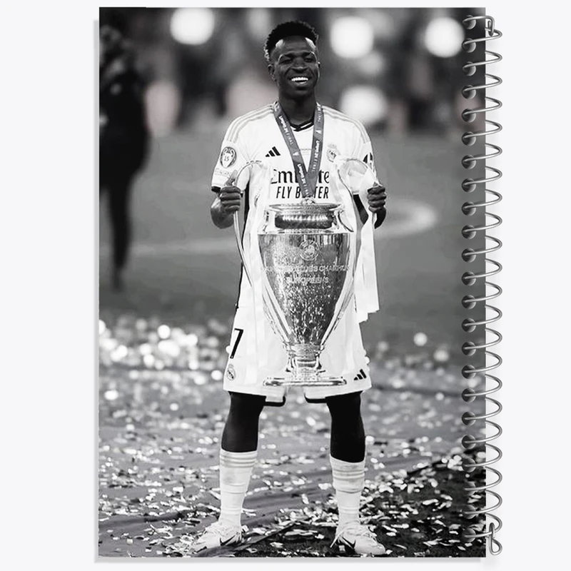 دفتر شطرنجی 50 برگ خندالو طرح وینیسیوس جونیور (Vinicius Junior) کد F14295