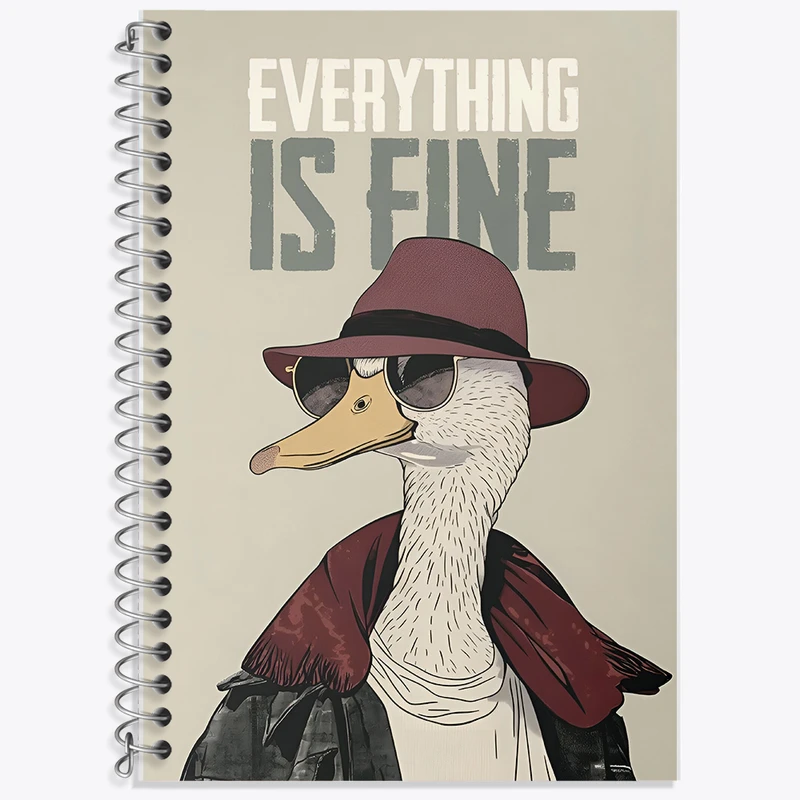 دفتر زبان 50 برگ خندالو مدل دو خط طرح اردک کد F9722