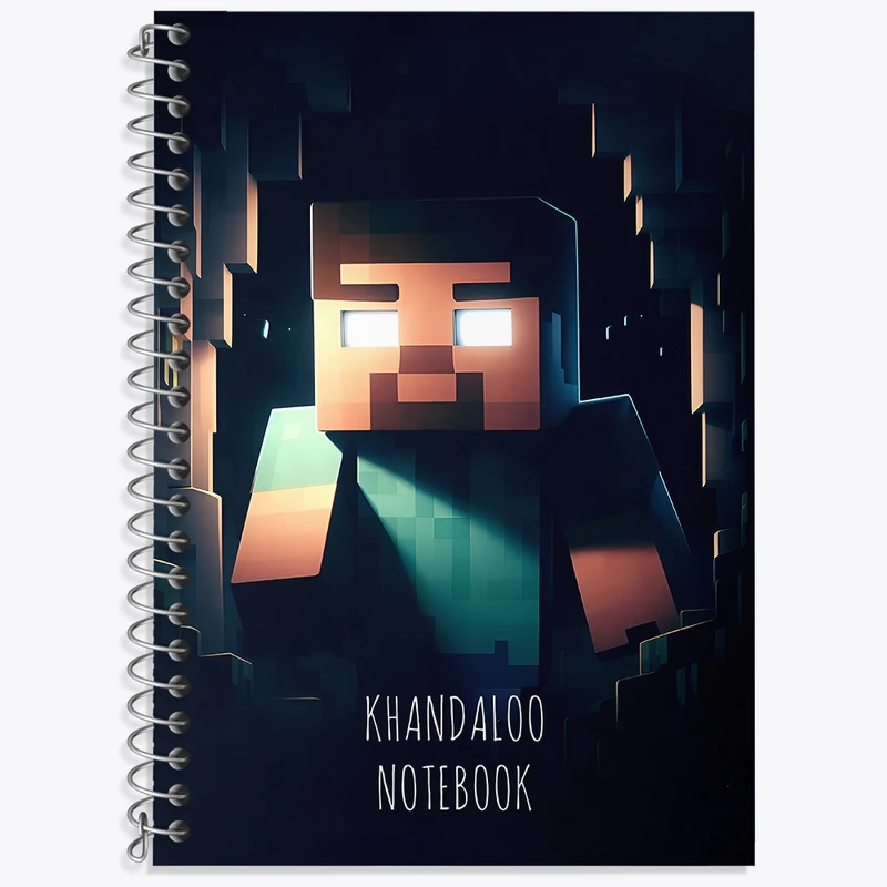 دفتر زبان 50 برگ خندالو مدل سه خط طرح بازی ماینکرافت (Minecraft) کد N8727