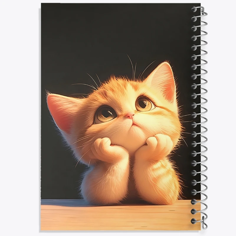 دفتر طراحی 50 برگ خندالو طرح گربه کیوت کد F4886