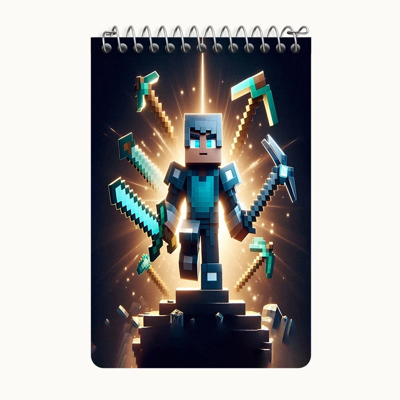 دفتر یادداشت 50 برگ خندالو طرح ماینکرافت (Minecraft) کد F3544