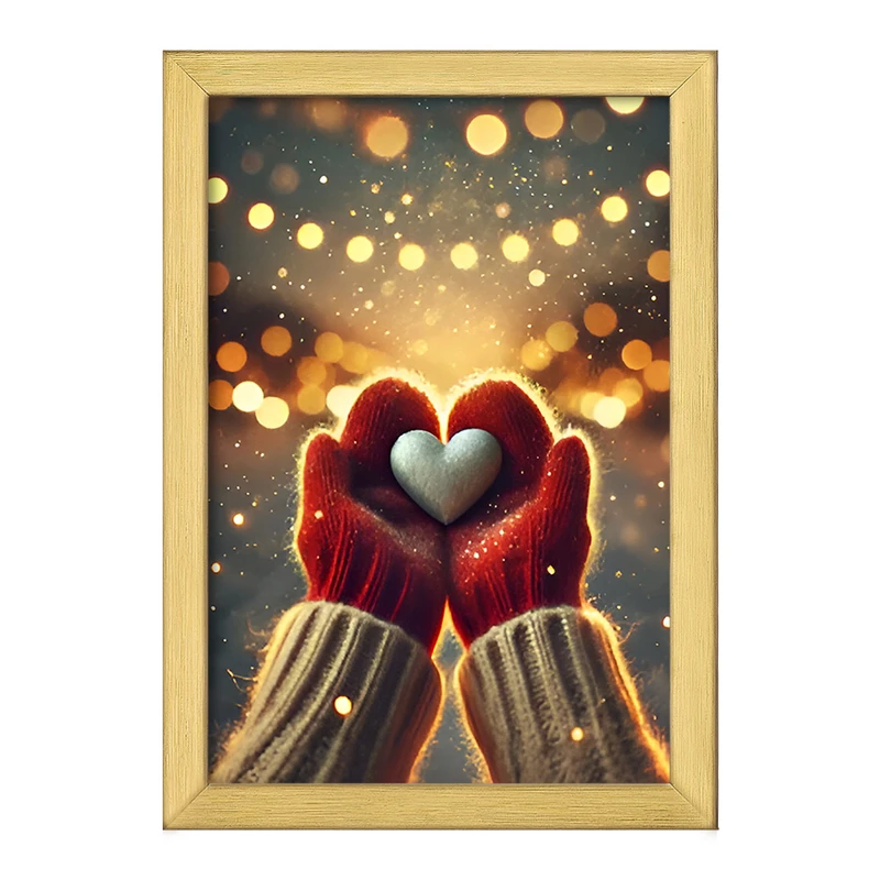 تابلو خندالو طرح برف قلبی کد F8153