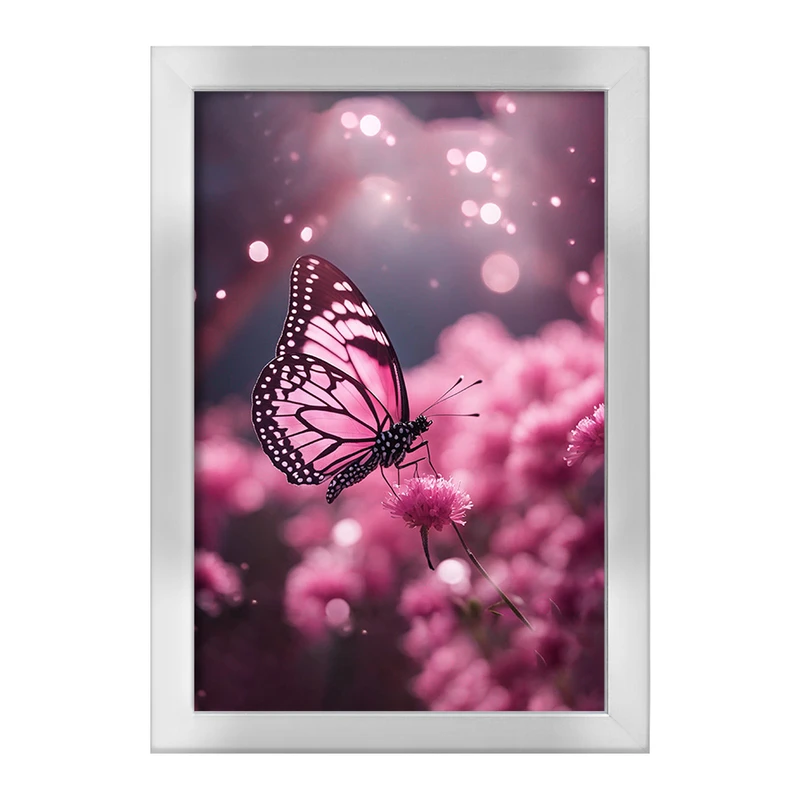 تابلو خندالو طرح پروانه صورتی کد F2958