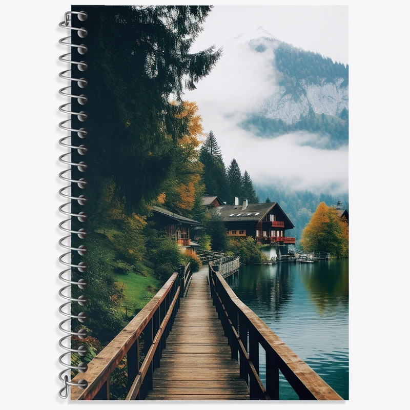 دفتر نت موسیقی 50 برگ خندالو طرح منظره طبیعت کد F3555