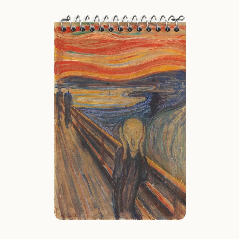 دفتر یادداشت 50 برگ خندالو طرح نقاشی جیغ اثر ادوارد مونک کد F12489