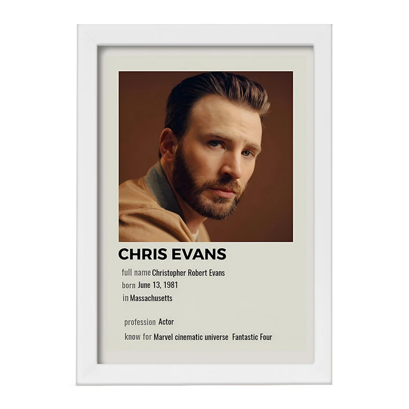 تابلو خندالو طرح کریس ایوانز (Chris Evans) کد F13158