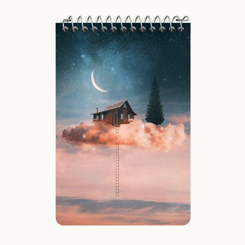 دفتر یادداشت 50 برگ خندالو طرح کلبه جادویی کد F6436