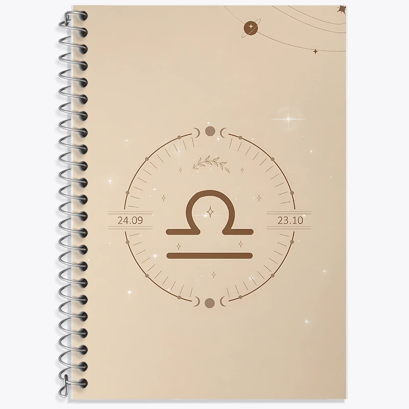 دفتر زبان 50 برگ خندالو مدل سه خط طرح ماه تولد مهر کد F10894