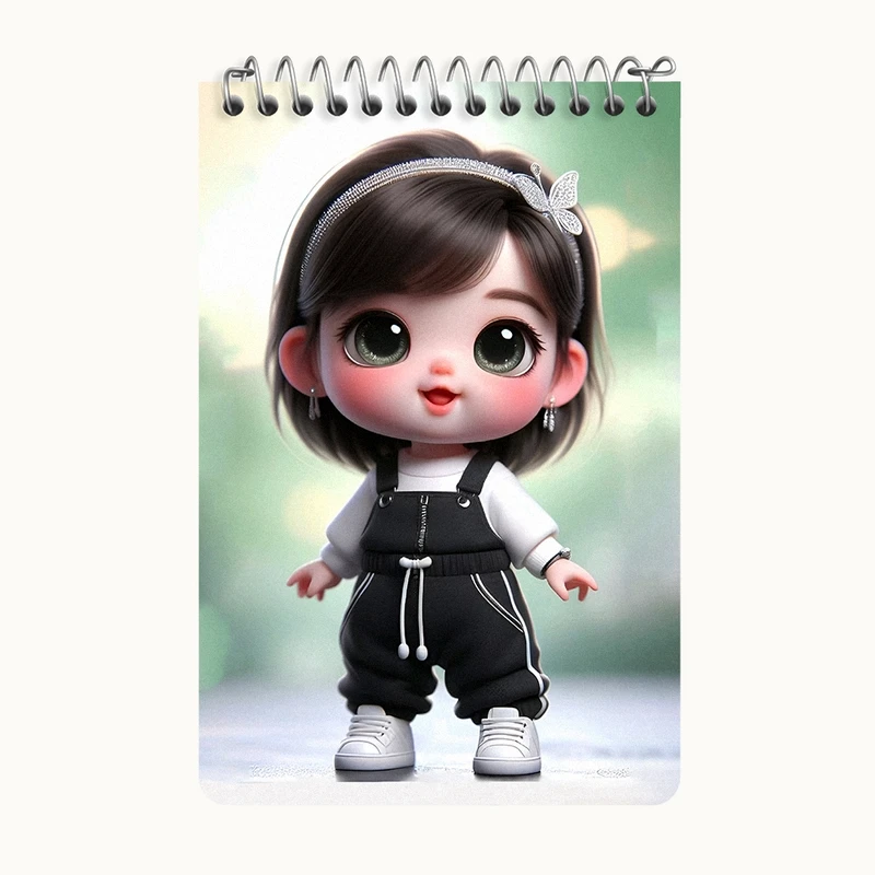 دفتر یادداشت 50 برگ خندالو طرح دخترانه بامزه کد F5402