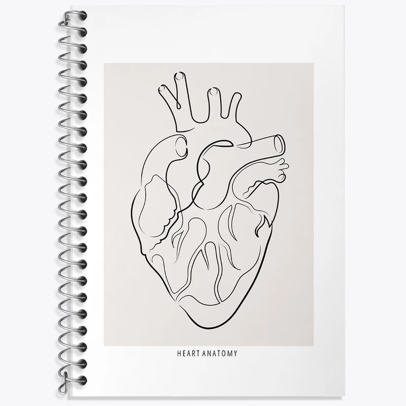 دفتر نت موسیقی 50 برگ خندالو طرح آناتومی قلب (Heart Anatomy) کد F13896